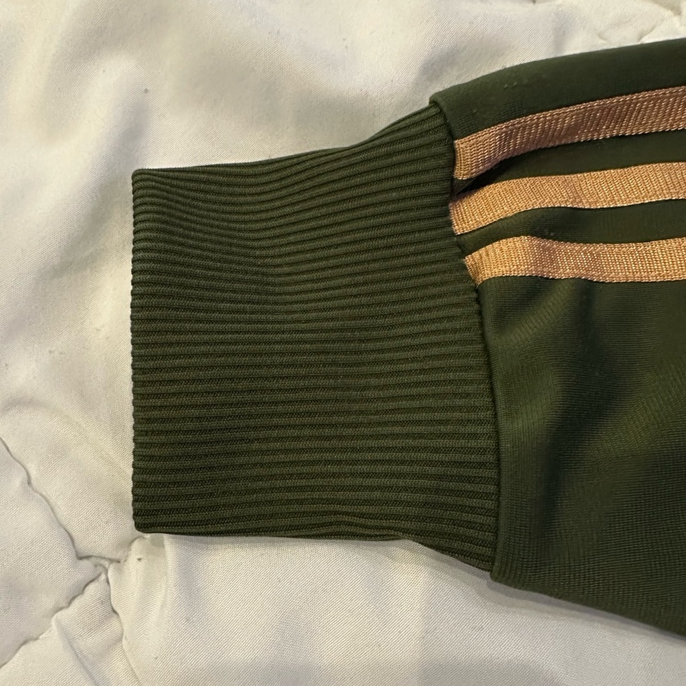 Adidas Originals Olive Green Firebird Trefoil Track Jacket.